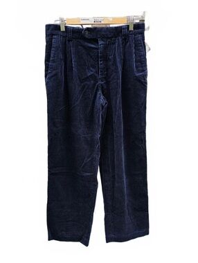 VTG Pierre Cardin Pleated Corduroy Pants 32x27 Blue Loose Wide Leg Unisex NWT